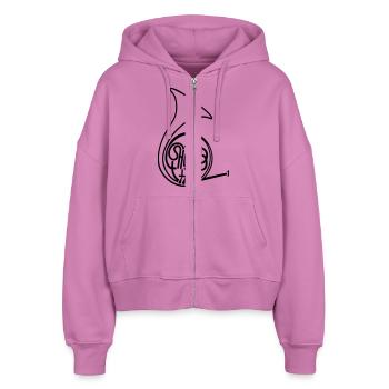 Waldhorn I - Stanley/Stella Boxy Frauen Bio Zip Hoodie Ida - Pink - Vorne - AI Model Female 172 light (172cm)