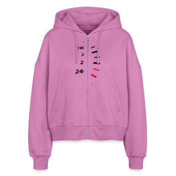 speeding - Stanley/Stella Boxy Women’s Organic Zip Hoodie Ida - pink - Front - AI Model Female 172 light (172cm)