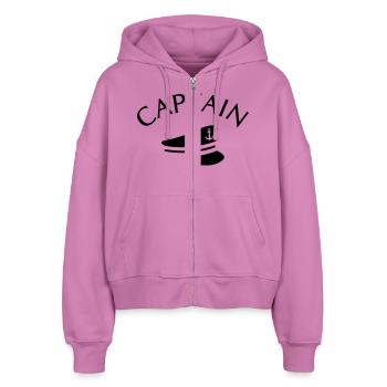 KAPITEIN PET - Stanley/Stella Boxy Frauen Bio Zip Hoodie Ida - Pink - Vorne - AI Model Female 172 light (172cm)
