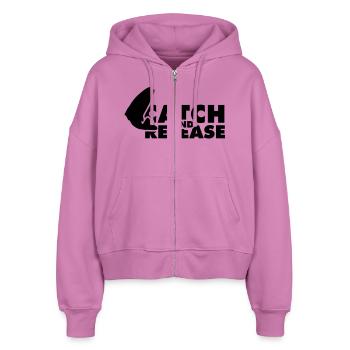 Catch and Release - Stanley/Stella Boxy Frauen Bio Zip Hoodie Ida - Pink - Vorne - AI Model Female 172 light (172cm)
