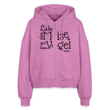 LIEBER EINE MEISE ALS, GAR KEINEN VOGEL.. piep - Stanley/Stella Boxy Frauen Bio Zip Hoodie Ida - Pink - Vorne - AI Model Female 172 light (172cm)