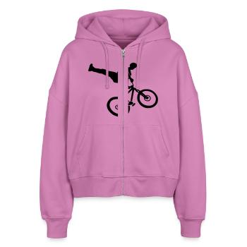Freeride Jump - Stanley/Stella Boxy Frauen Bio Zip Hoodie Ida - Pink - Vorne - AI Model Female 172 light (172cm)