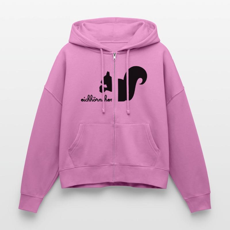 Eichhörnchen mit Eichel Stanley/Stella Boxy Frauen Bio Zip Hoodie Ida