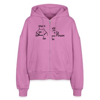 saccharose zucker - Stanley/Stella Boxy Frauen Bio Zip Hoodie Ida - Pink - Vorne - AI Model Female 172 light (172cm)