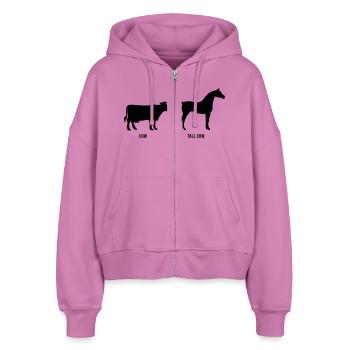Cow vs Tall Cow - Stanley/Stella Boxy Women’s Organic Zip Hoodie Ida - pink - Front - AI Model Female 172 light (172cm)