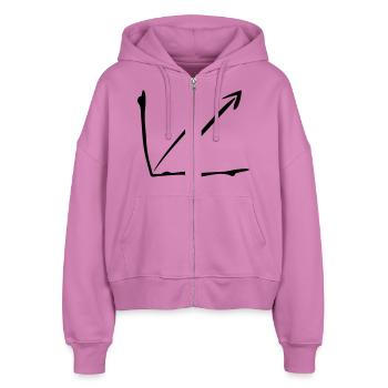 arrow profit chart upward high line - Stanley/Stella Boxy Women’s Organic Zip Hoodie Ida - pink - Front - AI Model Female 172 light (172cm)