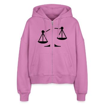 lawyer scales profession - Stanley/Stella Boxy Women’s Organic Zip Hoodie Ida - pink - Front - AI Model Female 172 light (172cm)