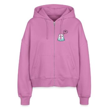 Geist - Stanley/Stella Boxy Frauen Bio Zip Hoodie Ida - Pink - Vorne - AI Model Female 172 light (172cm)