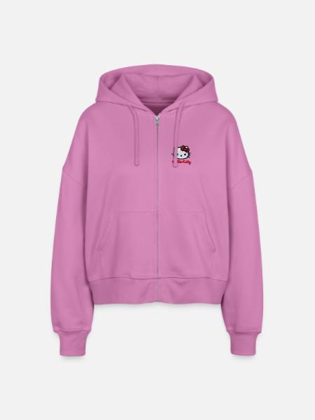 Hello Kitty Stick Portrait - Stanley/Stella Boxy Frauen Bio Zip Hoodie Ida - Pink