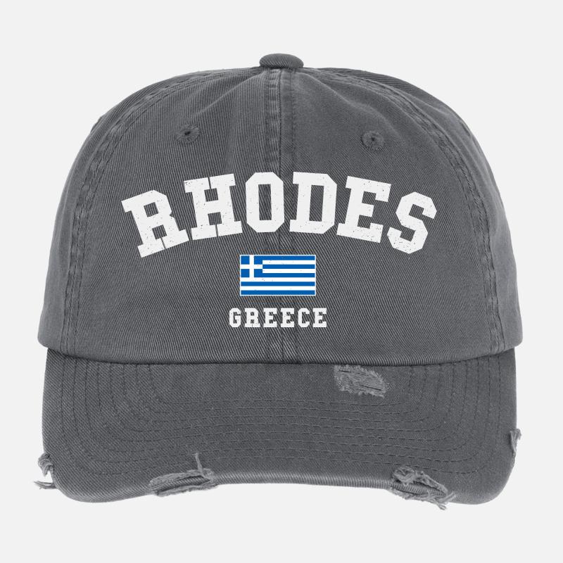 Drapeau de la Grèce de Rhodes Casquette vintage effet usé Flexfit