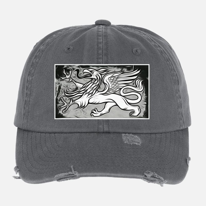 Ein Greif in grau Flexfit Vintage Destroyed Cap