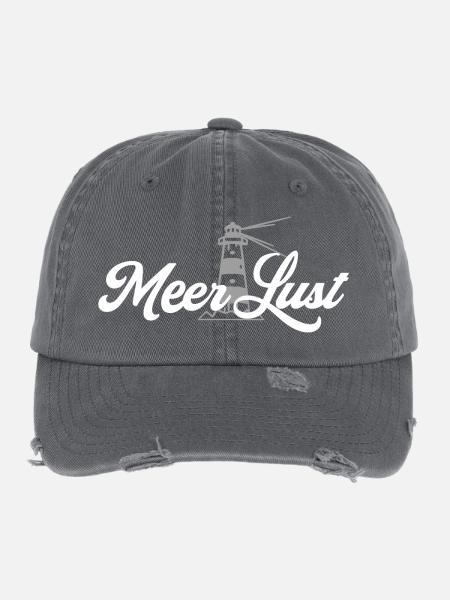 Mehr Lust auf Meer - Flexfit Vintage Destroyed Cap - Dunkelgrau - Vorne