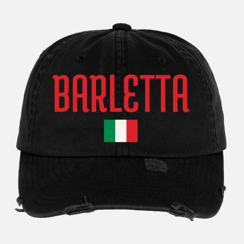 Conception du drapeau italien Barletta Casquette vintage effet usé Flexfit