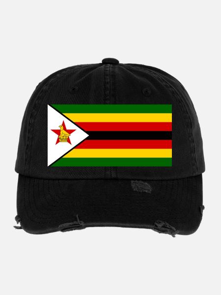 Zimbabwe - Casquette vintage effet usé Flexfit - noir - Devant