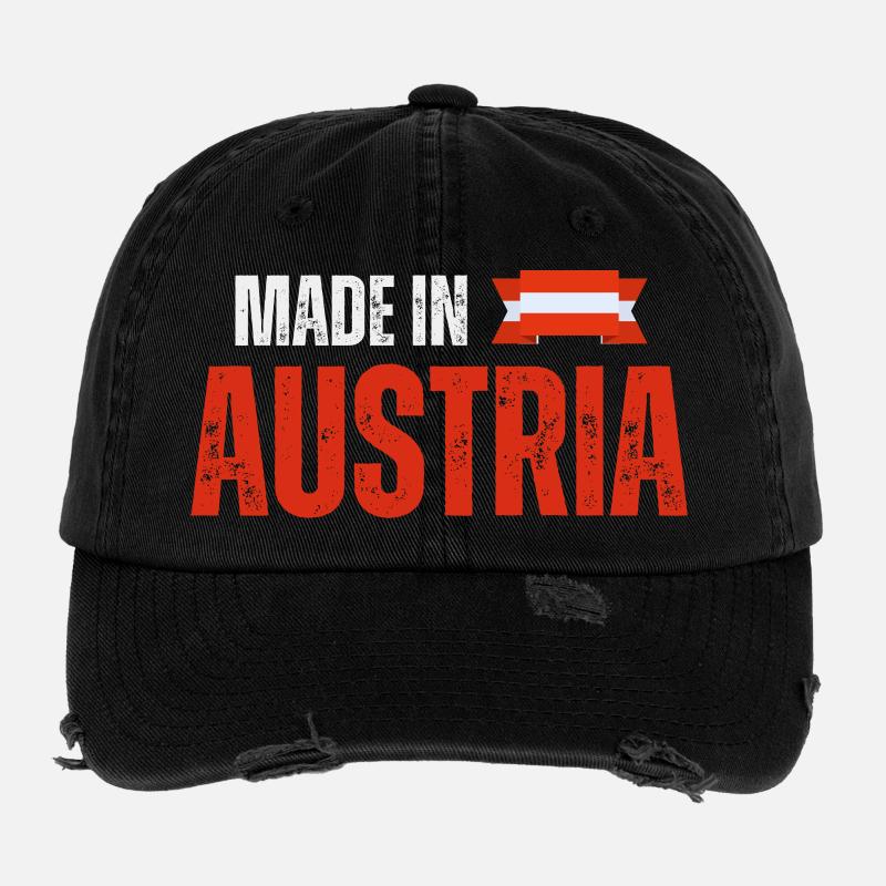 Made in Austria, österreichischer Stolz Flexfit Vintage Destroyed Cap