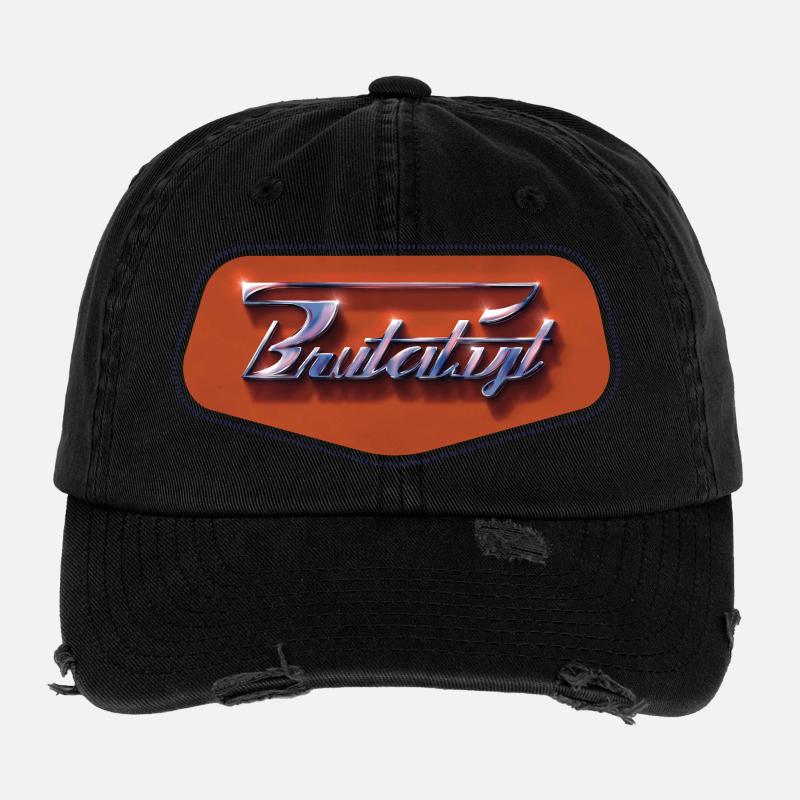 Brutalist – Chrome Retro Futuristic Emblem Flexfit Vintage Destroyed Cap