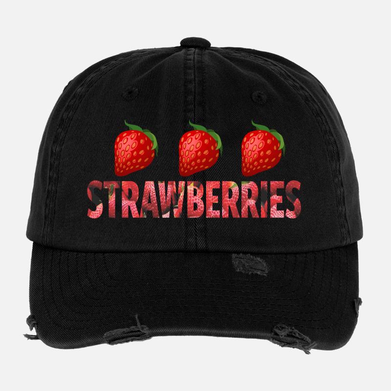 STRAWBEERIES Flexfit Vintage Destroyed Cap
