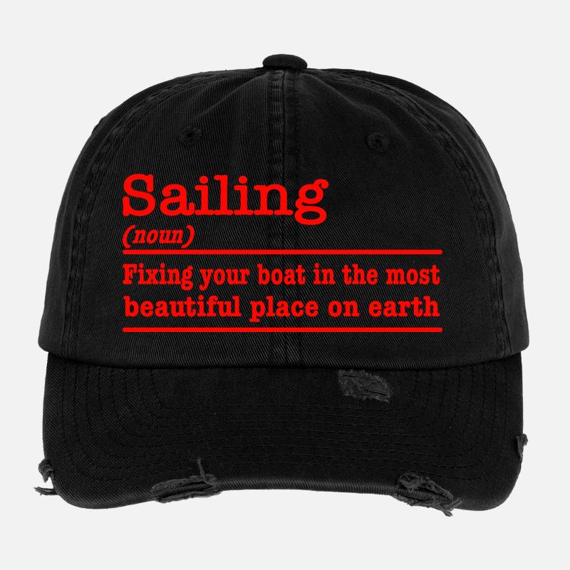 Sailing funny saying for sailors Flexfit Vintage Destroyed Cap