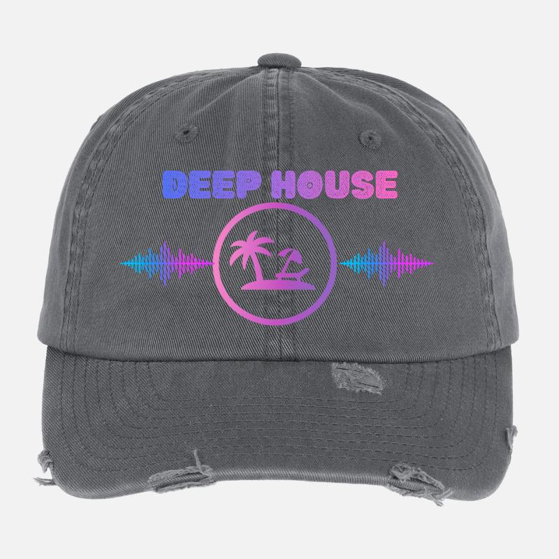 Deep House Vibes  Flexfit Vintage Destroyed Cap