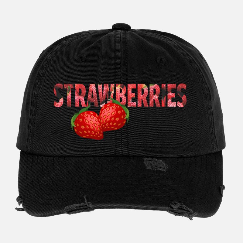Fraises Casquette vintage effet usé Flexfit