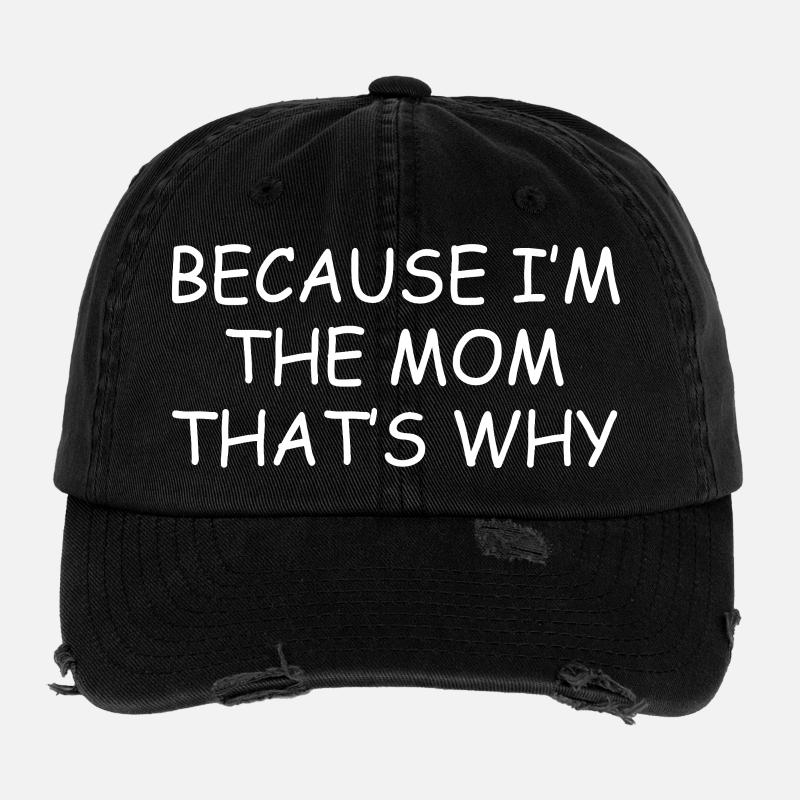 Weil ich die Mutter bin, deshalb lustige Mama - Flexfit Vintage Destroyed Cap - Schwarz