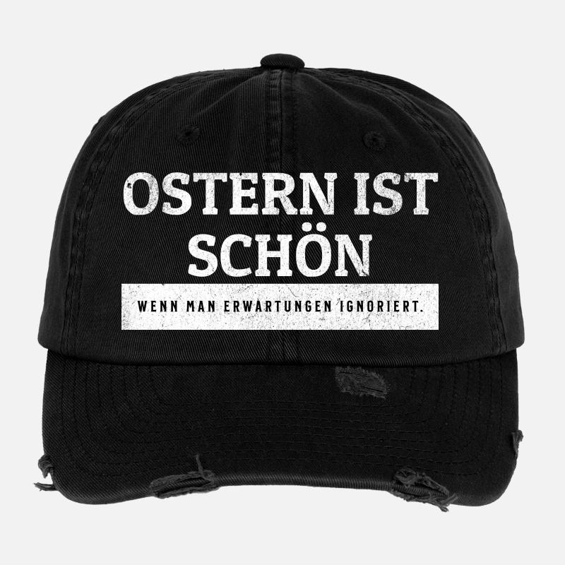 SARCASM - Easter is beautiful without expectations. - Flexfit Vintage Destroyed Cap - black