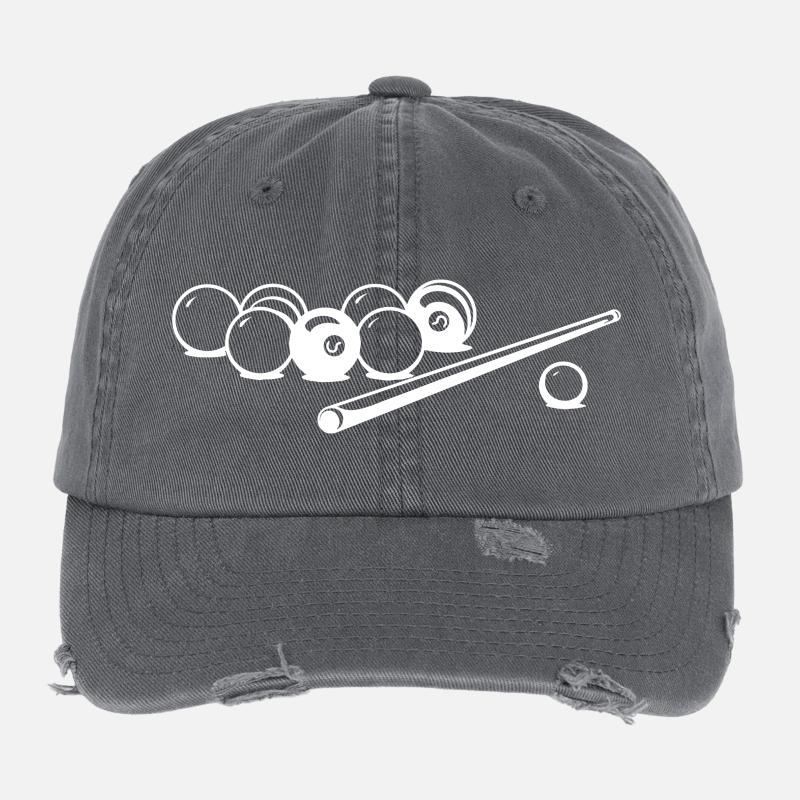 Billiard Balls Drawing Flexfit Vintage Destroyed Cap