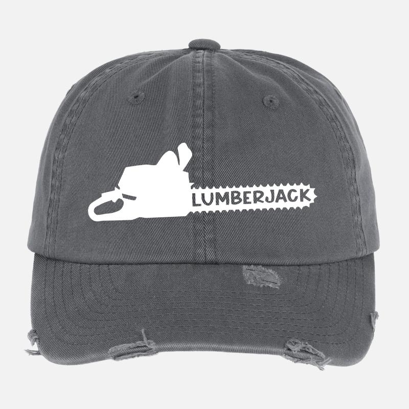 Motif de bûcheron avec silhouette de hache Casquette vintage effet usé Flexfit