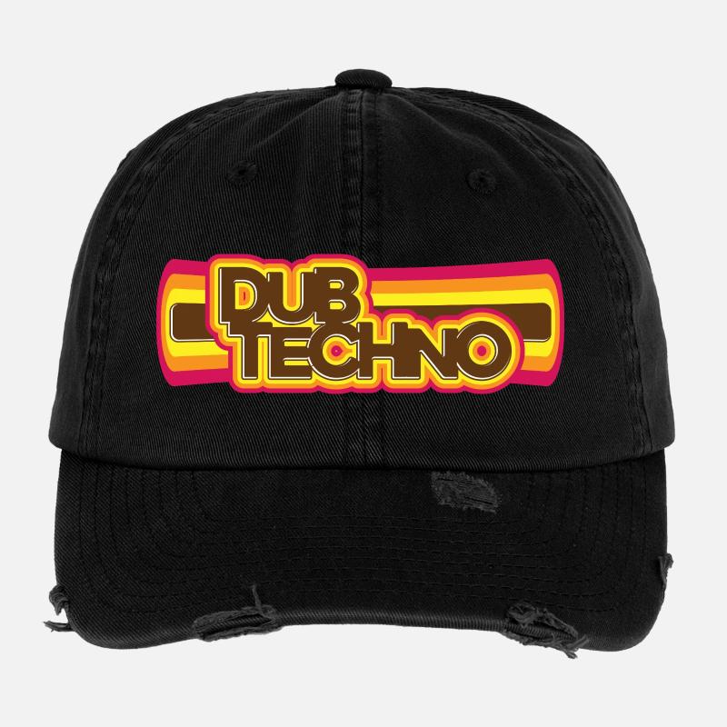 Dub Techno Retro Psychedelia Flexfit Vintage Destroyed Cap