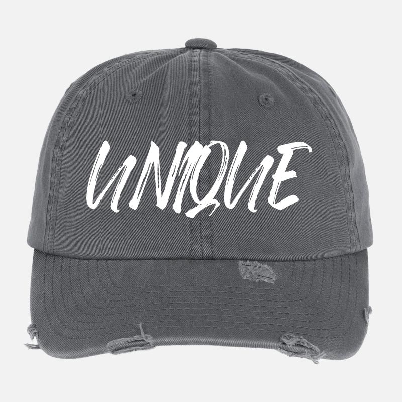 Unique Einzigartig Unikat Selbstwert Einzig Artig Flexfit Vintage Destroyed Cap