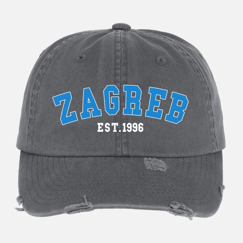 Zagreb Est. 1996 Flexfit Vintage Destroyed Cap