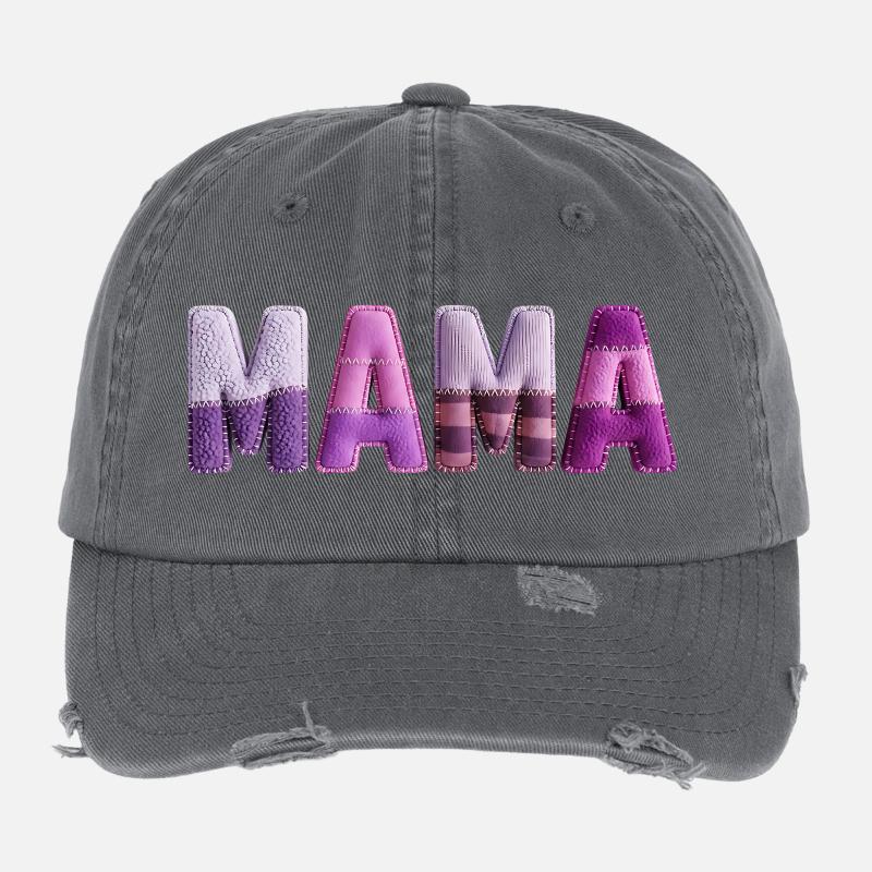 Mama Patchwork Vintage Family Love Flexfit Vintage Destroyed Cap