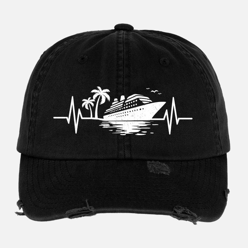 Heartbeat-Kreuzfahrtschiff Kreuzer - Flexfit Vintage Destroyed Cap - Schwarz