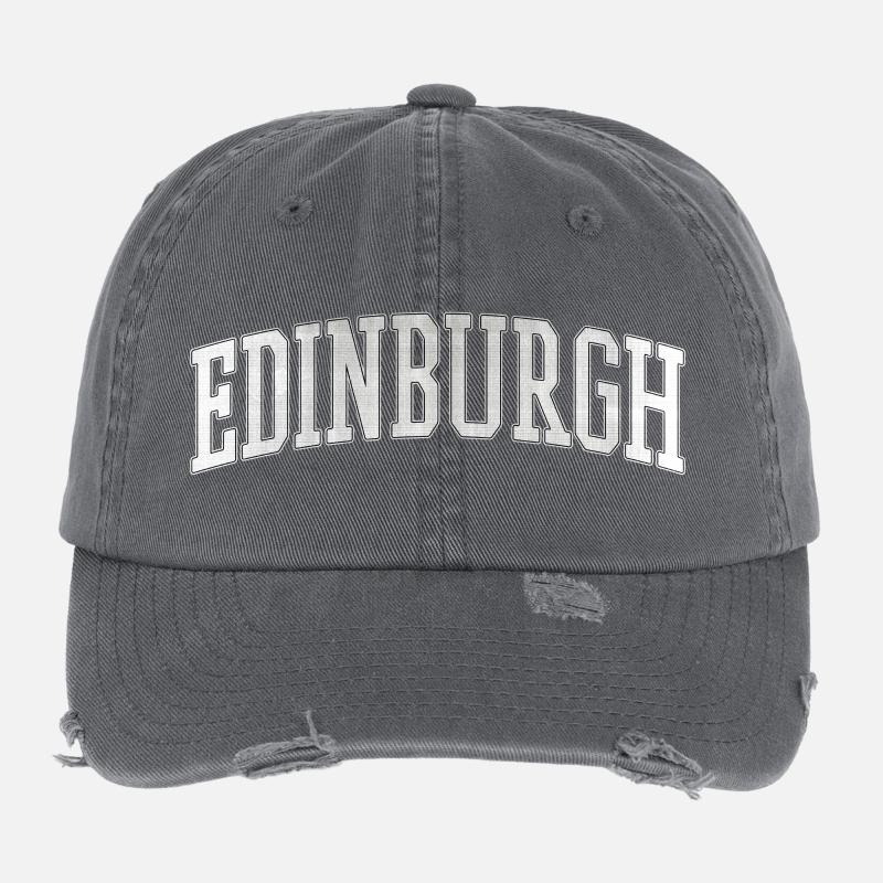 Edinburgh Varsity Bow Font Flexfit Vintage Destroyed Cap