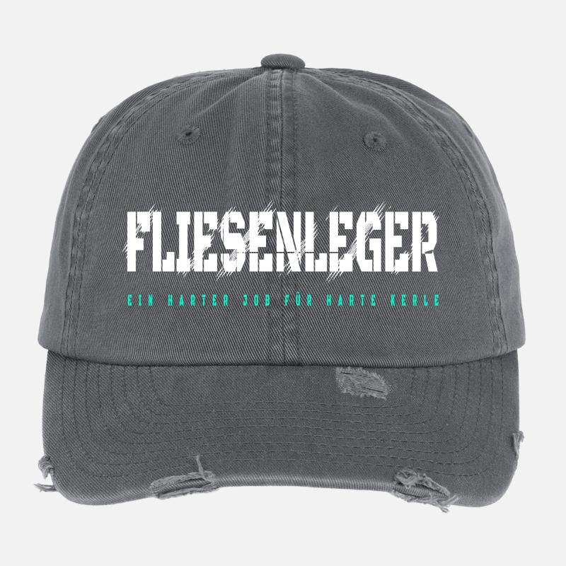Fliesenleger Design Flexfit Vintage Destroyed Cap