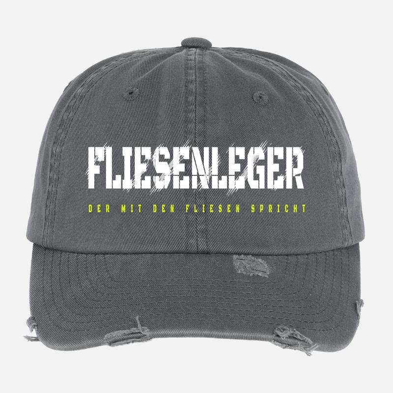 Fliesenleger Design Flexfit Vintage Destroyed Cap
