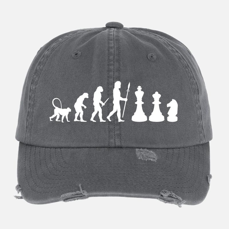 Évolution des échecs Casquette vintage effet usé Flexfit