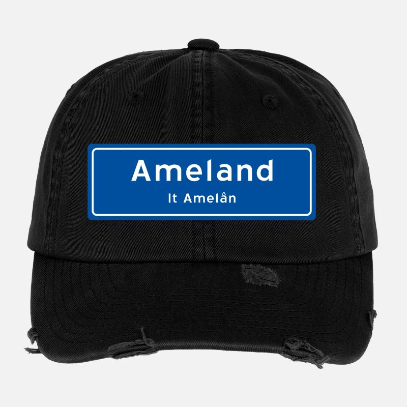 Ameland Ortsschild Flexfit Vintage Destroyed Cap