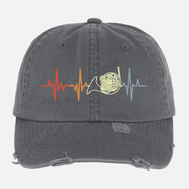 Waldhorn Herzlinie Retro Flexfit Vintage Destroyed Cap