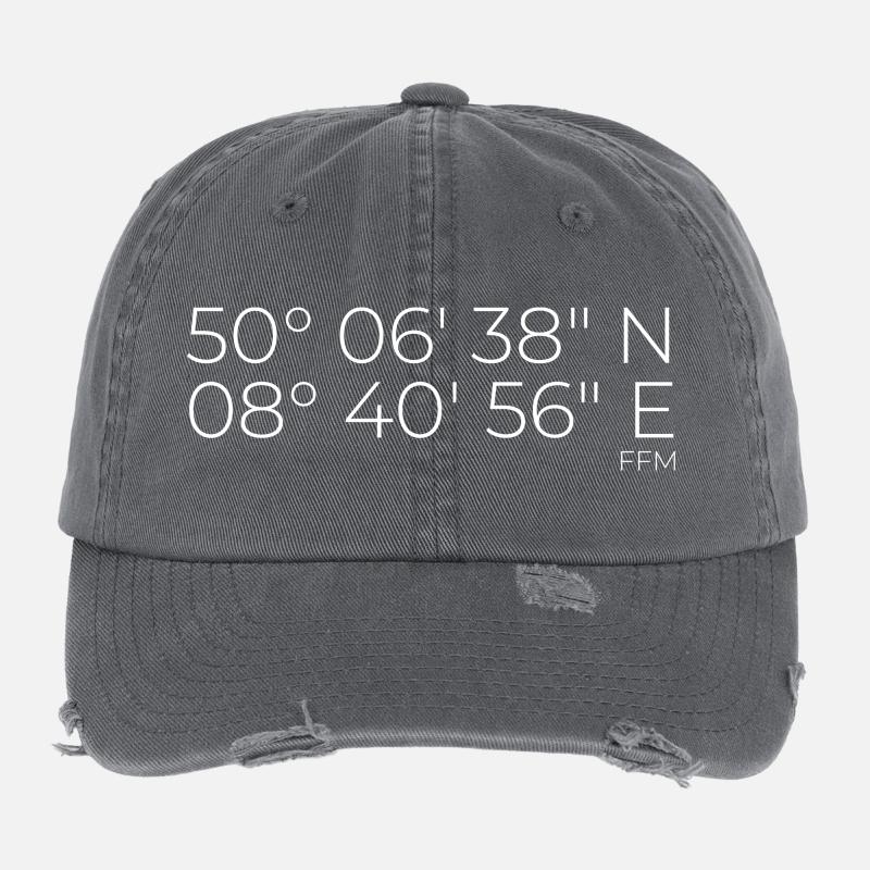 Coordinates Frankfurt am Main FFM Flexfit Vintage Destroyed Cap