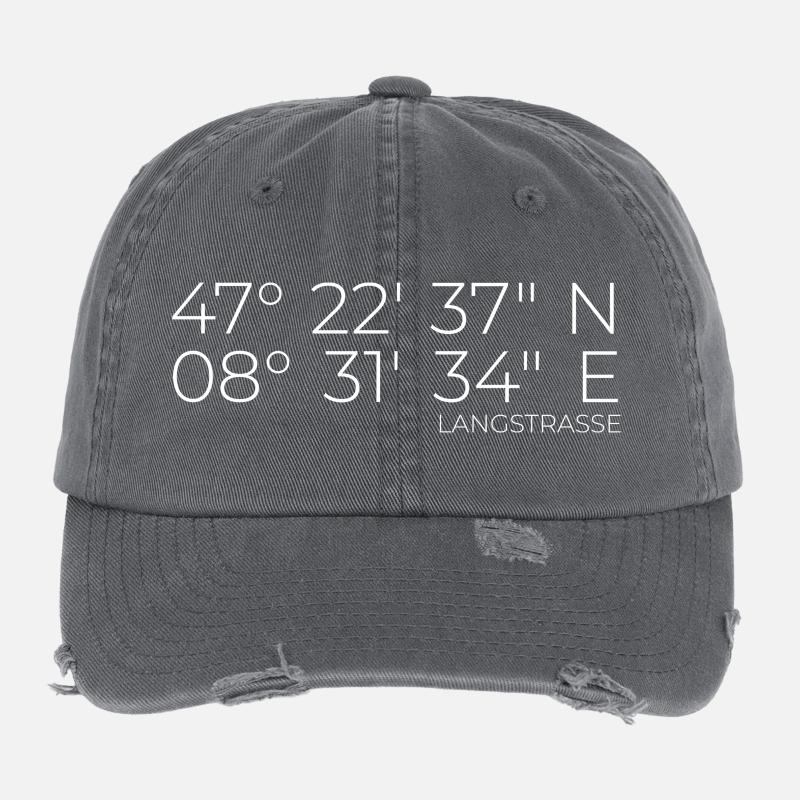 Coordinates Langstrasse, Kreis 4, Zürich Flexfit Vintage Destroyed Cap