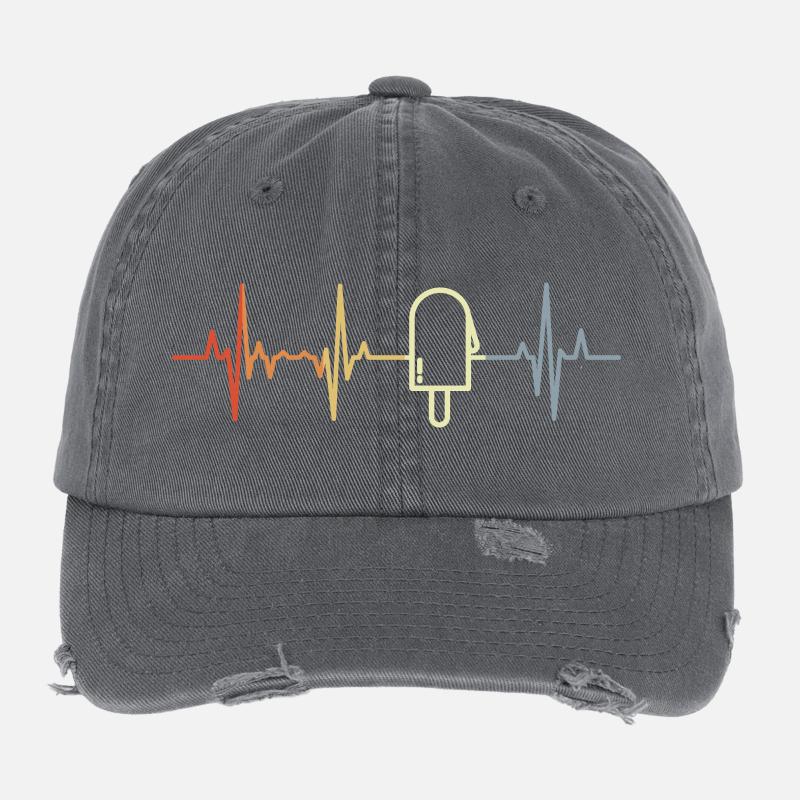 Cardiogramme de glace d’eau Casquette vintage effet usé Flexfit