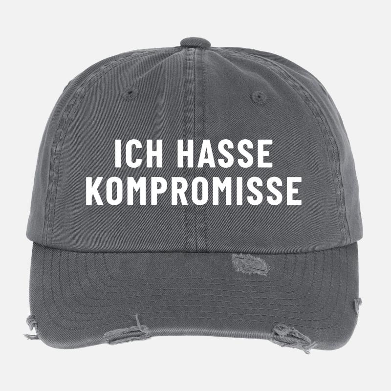 Ich hasse Kompromisse Flexfit Vintage Destroyed Cap