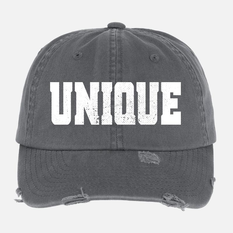 Unique Einzigartig Unikat Selbstwert Einzig Artig Flexfit Vintage Destroyed Cap
