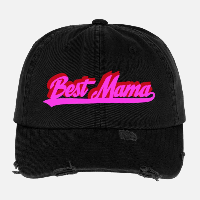 Meilleure typographie rétro Bold de Mama Casquette vintage effet usé Flexfit