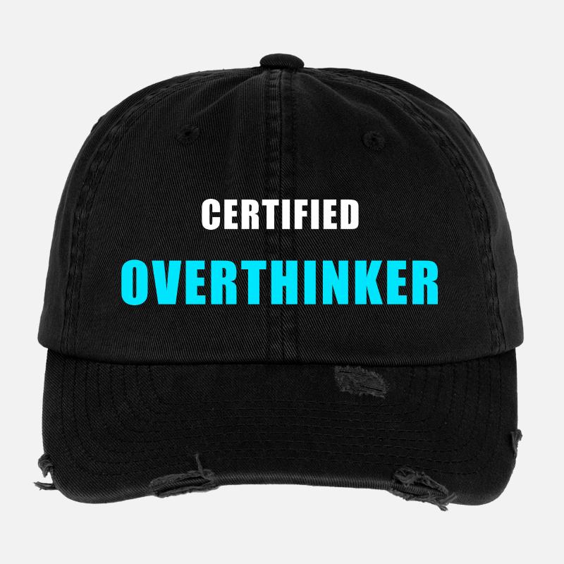 Certified Overthinker Shirt - lustig Geschenk Flexfit Vintage Destroyed Cap