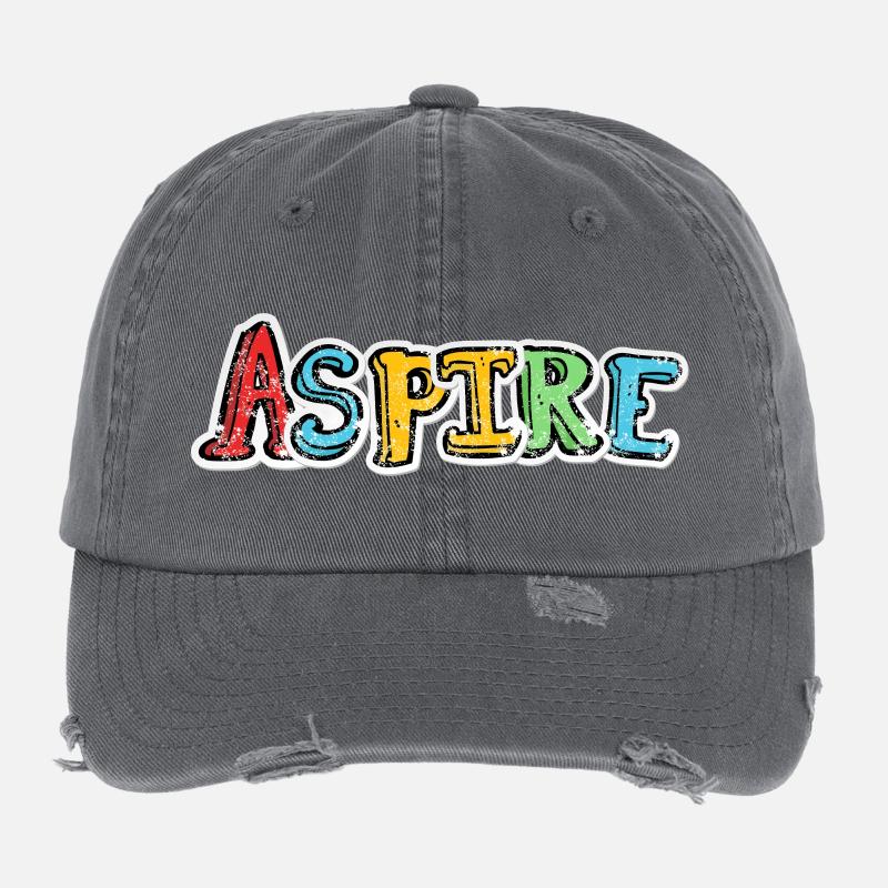 Aspire Colorful Graffiti Lettering Flexfit Vintage Destroyed Cap