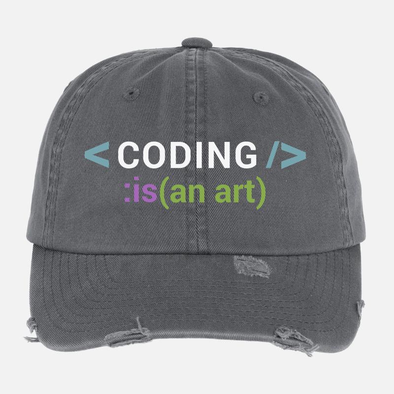Coder est un art Casquette vintage effet usé Flexfit