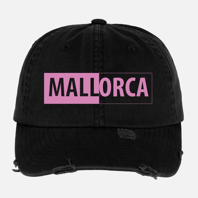 MALLorca im Kasten (pink) - Flexfit Vintage Destroyed Cap - Schwarz