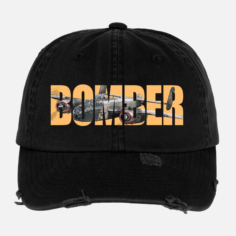 bombardier B-25 Mitchell Casquette vintage effet usé Flexfit